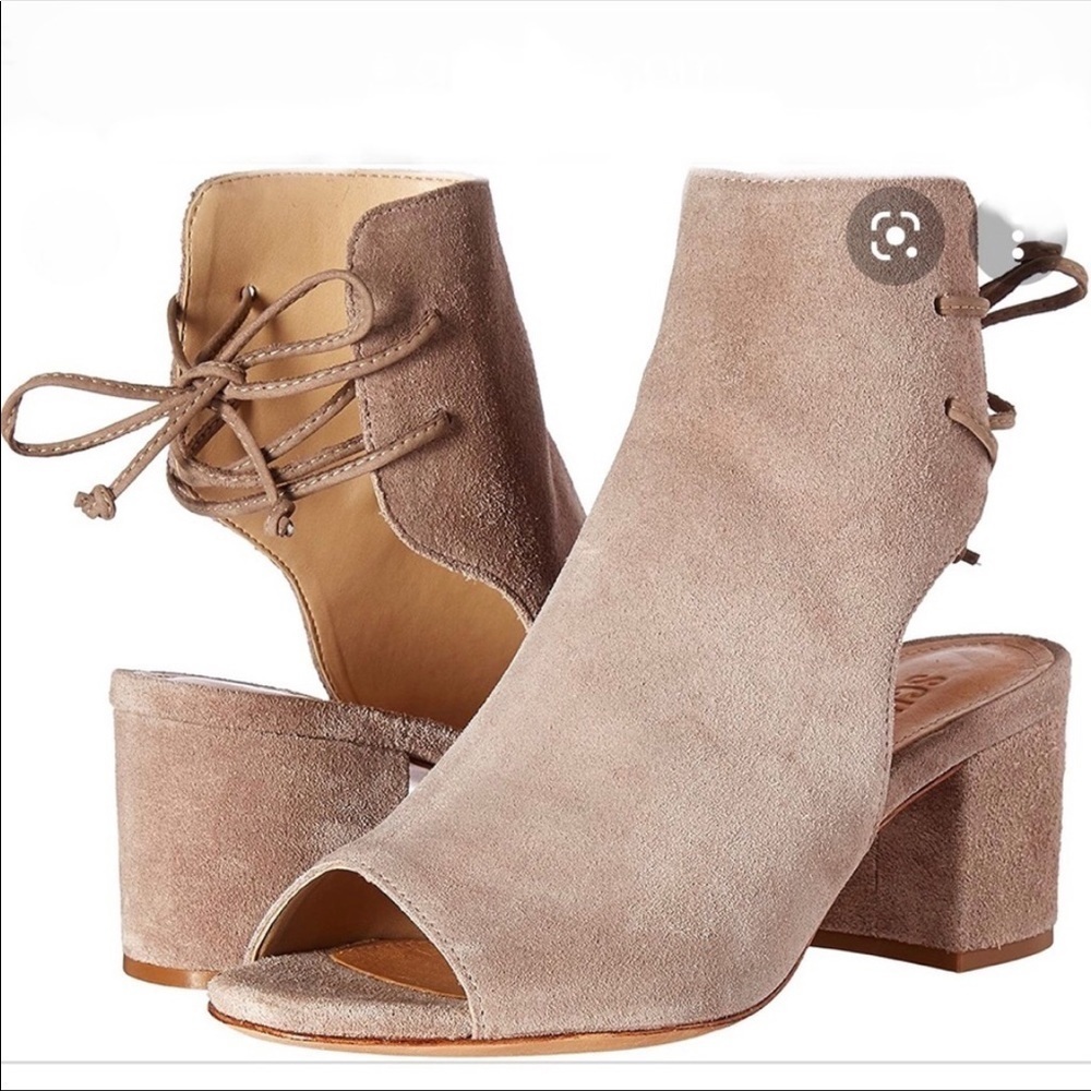 Schutz Binalia Lace Up Suede Block Heel Sandals size 6